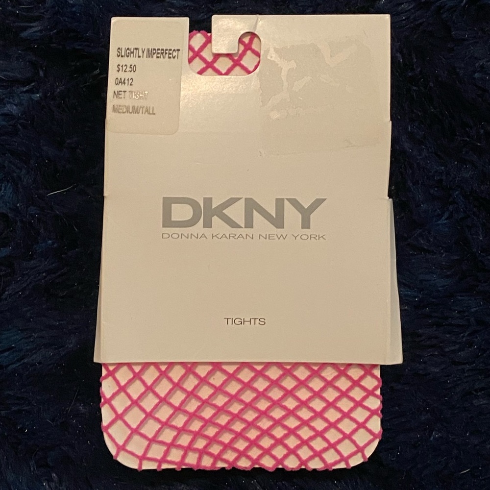 DKNY vanity pink fishnet tights Med/tall